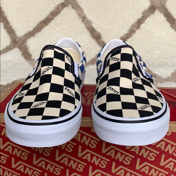 •VANS CLASSIC SLIP-ON BIG CHECK Black/Navy Men’s - Picture 10 of 16